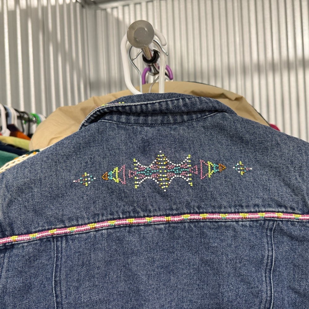 Pendleton cotton denim jacket southwest beading S - Picture 10 of 10